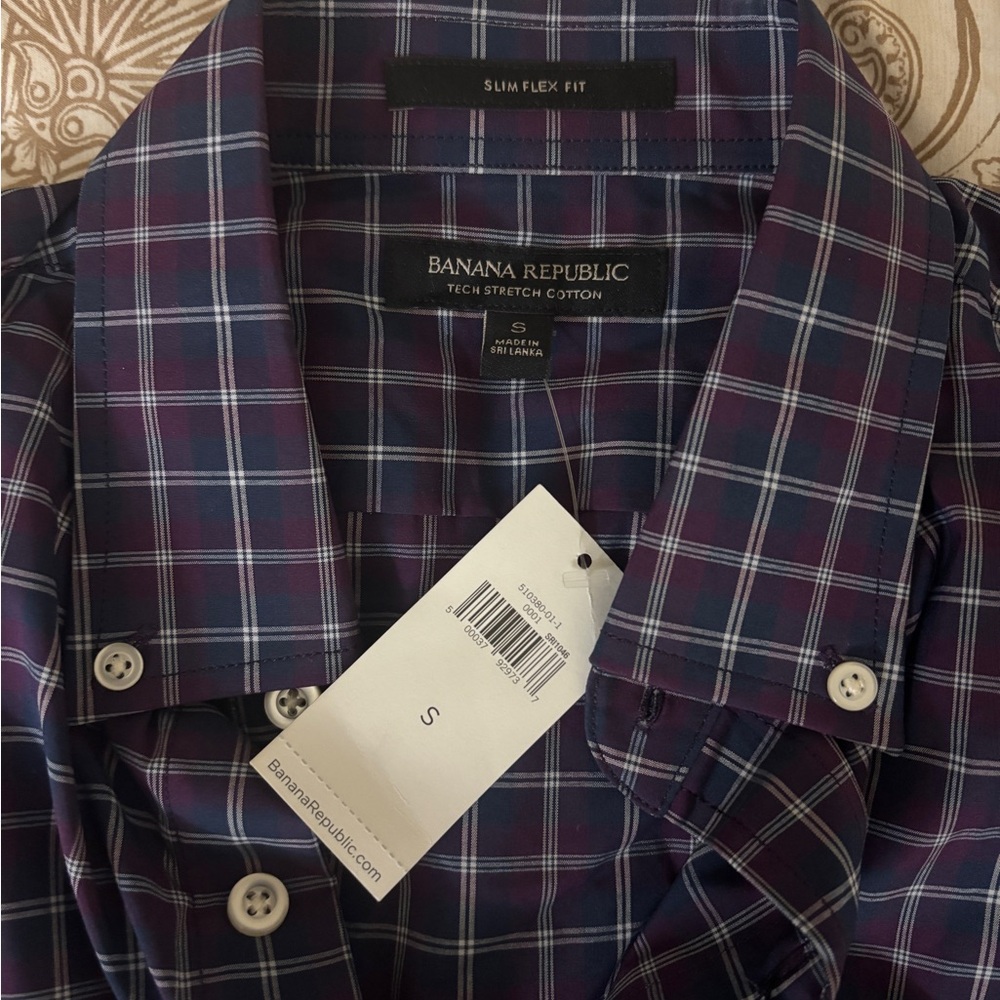 Banana Republic Casual Blue and Purple Button Down Shirt